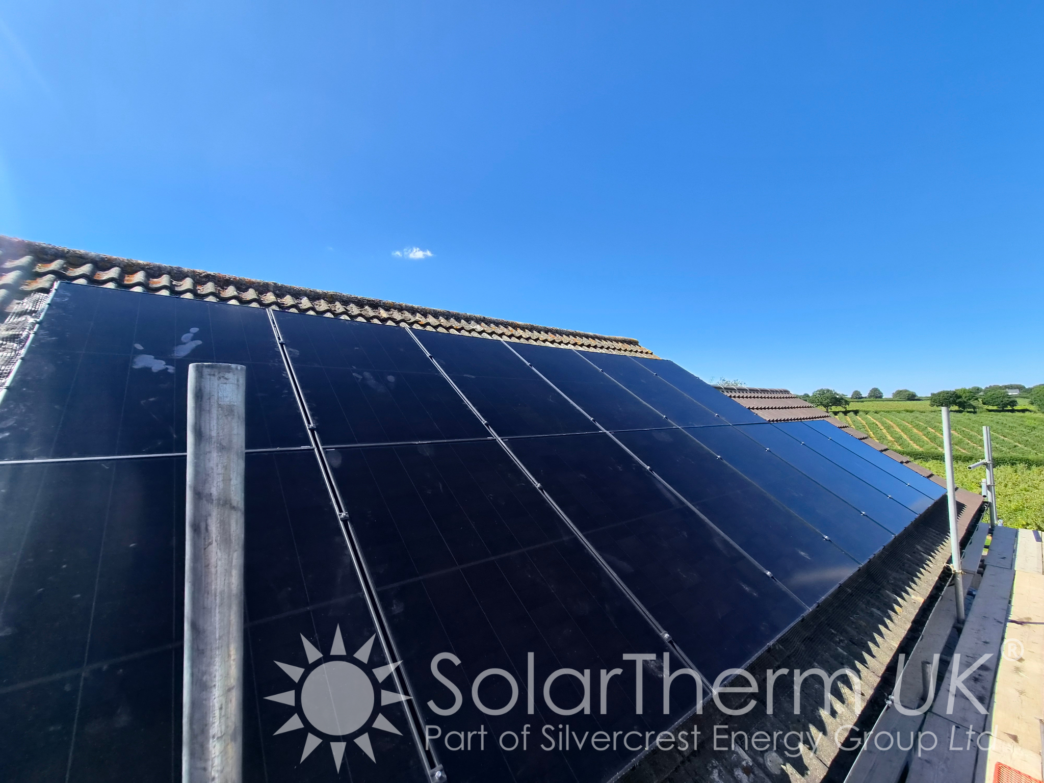 Solar installation on a property in Sissinghurst, Kent