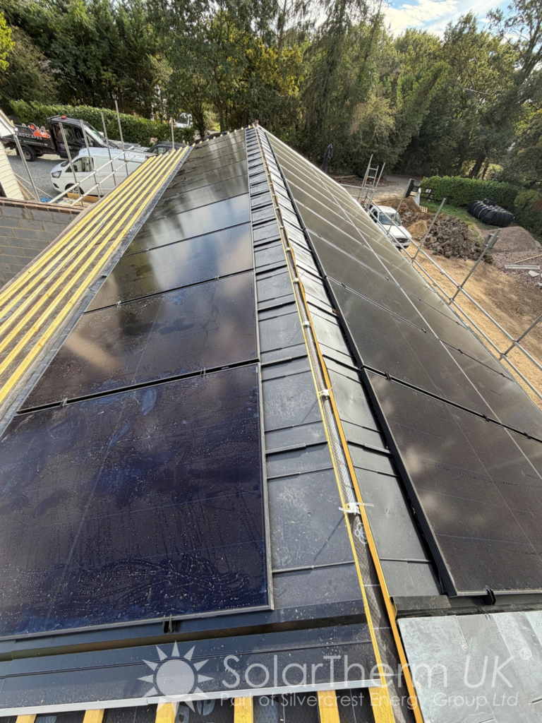 In-roof solar PV system installed on a roof in Little Burstead, Essex