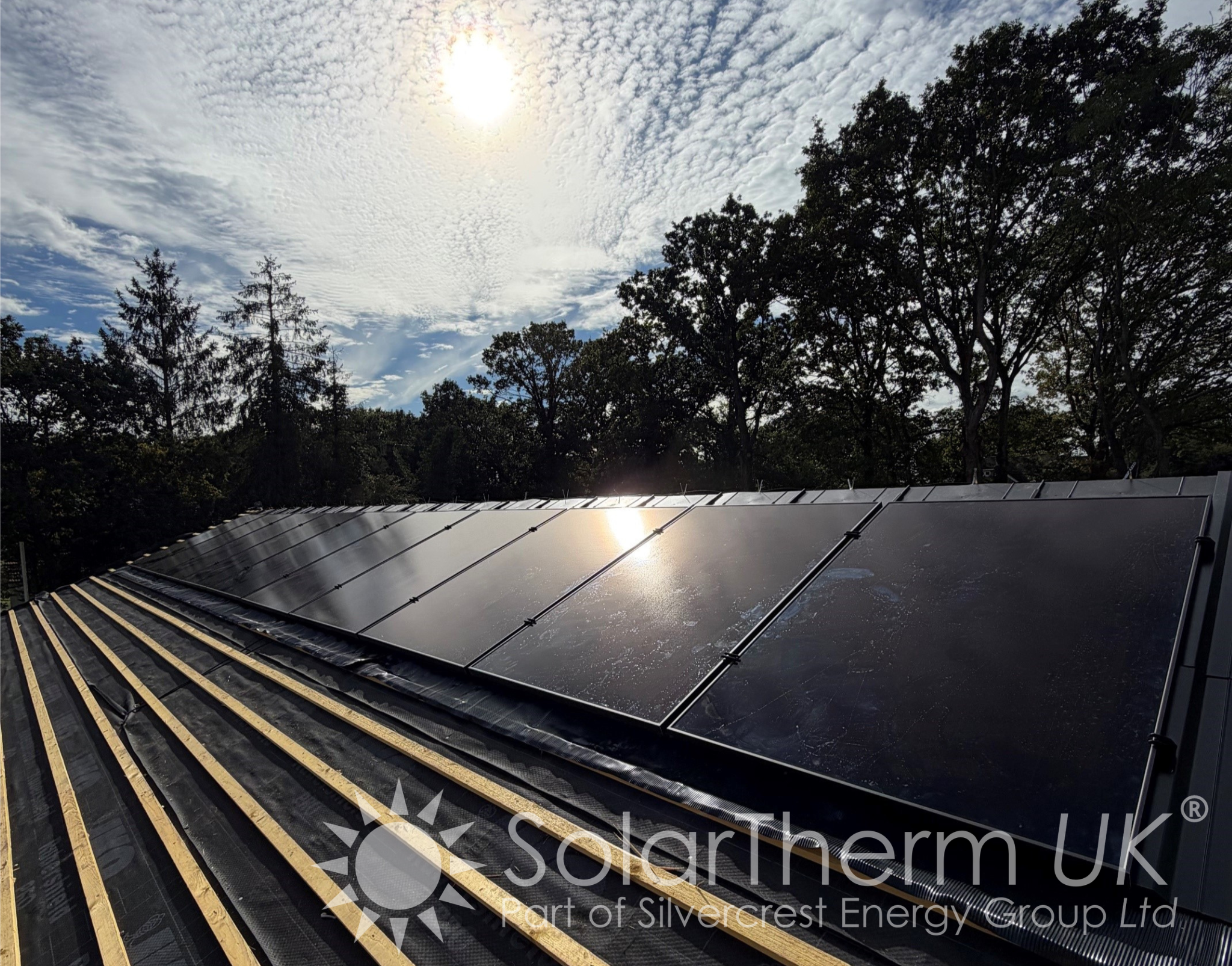 In-roof solar PV system installed on a roof in Little Burstead, Essex