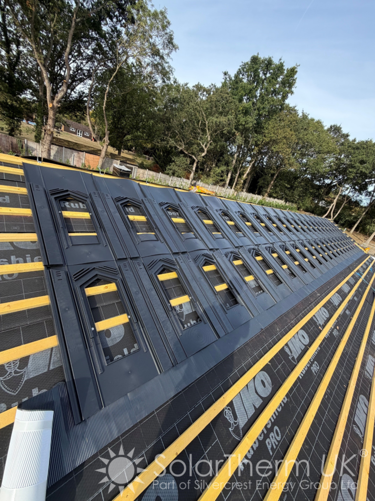 In-roof solar PV system installed on a roof in Little Burstead, Essex